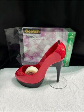 Rare Scotch Red High Heel Tape Dispenser - Fashionable Desk Accessory